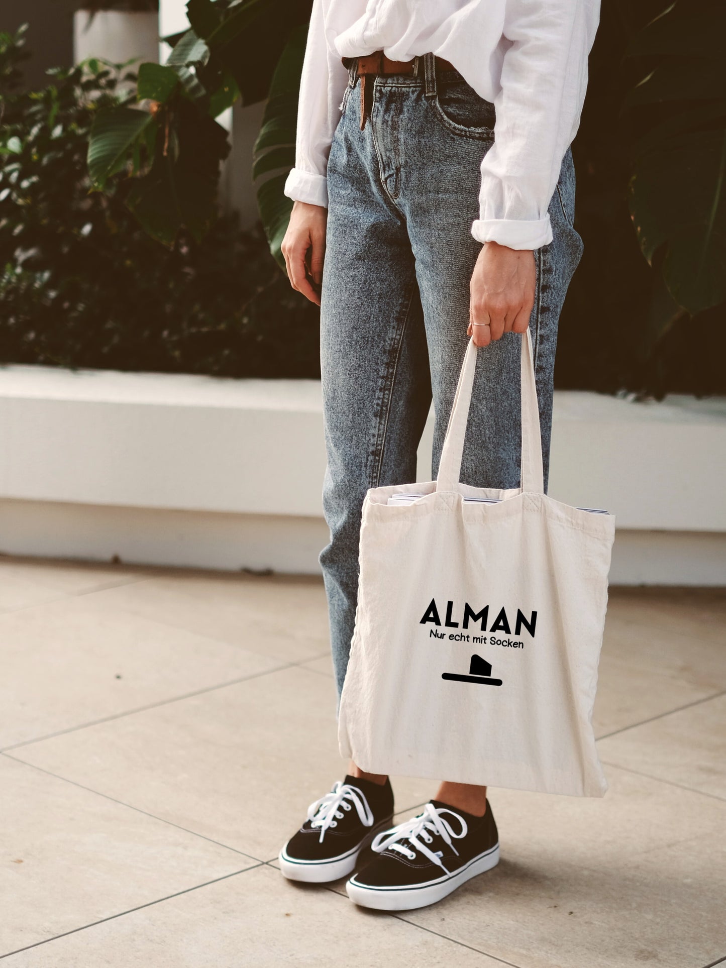 Baumwolltasche "ALMAN - Nur echt mit Socken"