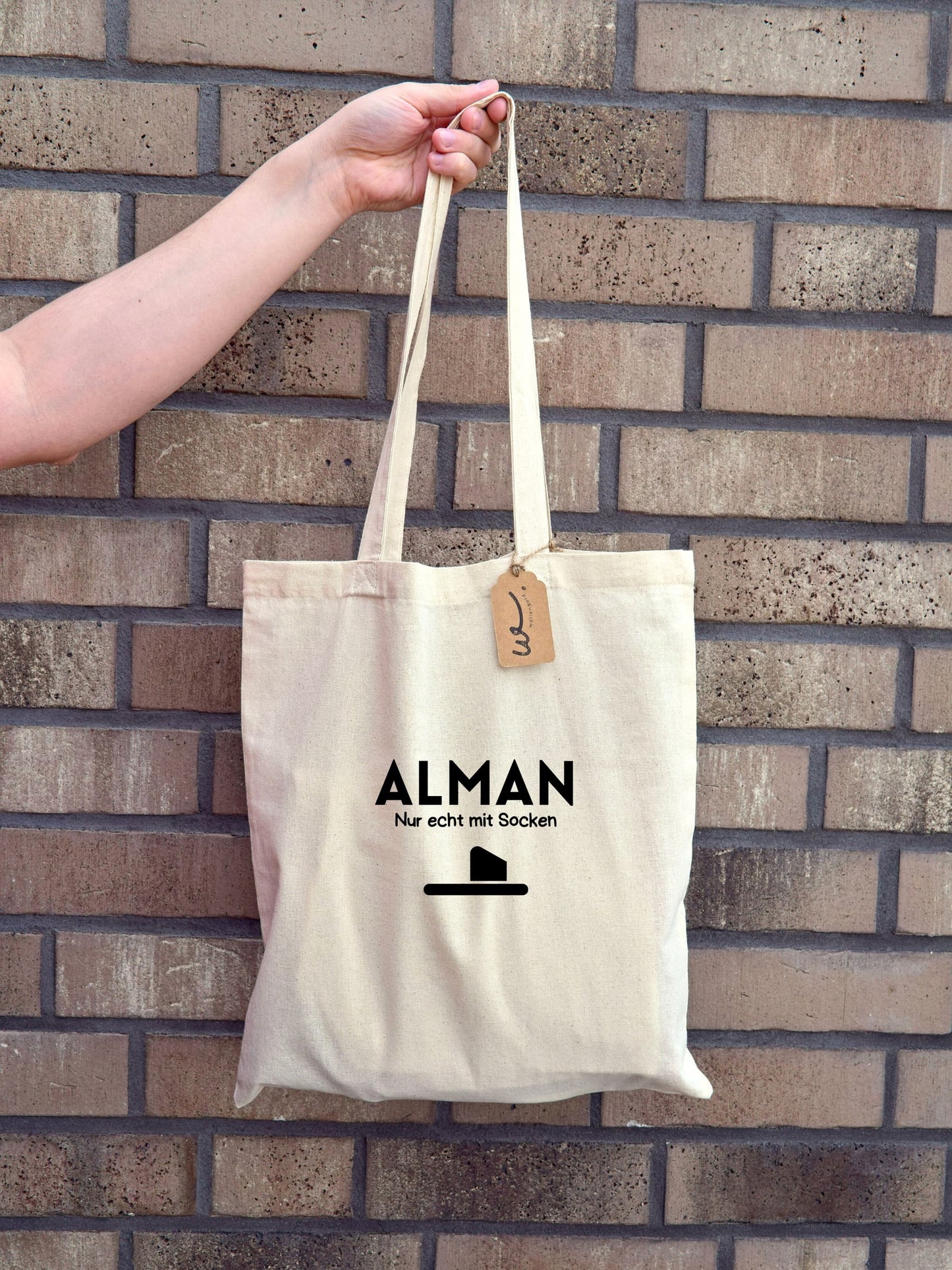 Baumwolltasche "ALMAN - Nur echt mit Socken"