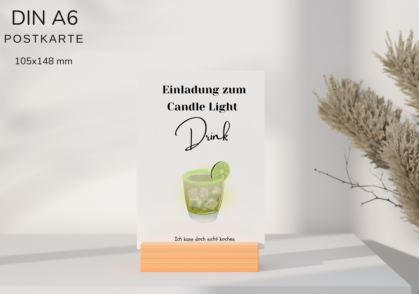 Grußkarte 'Einladung zum Candle Light Dinner/Drink'