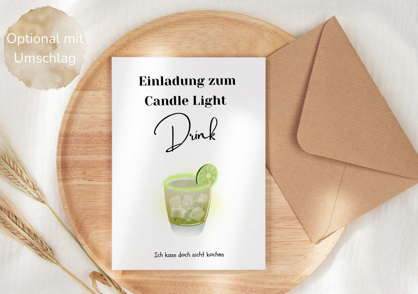 Grußkarte 'Einladung zum Candle Light Dinner/Drink'