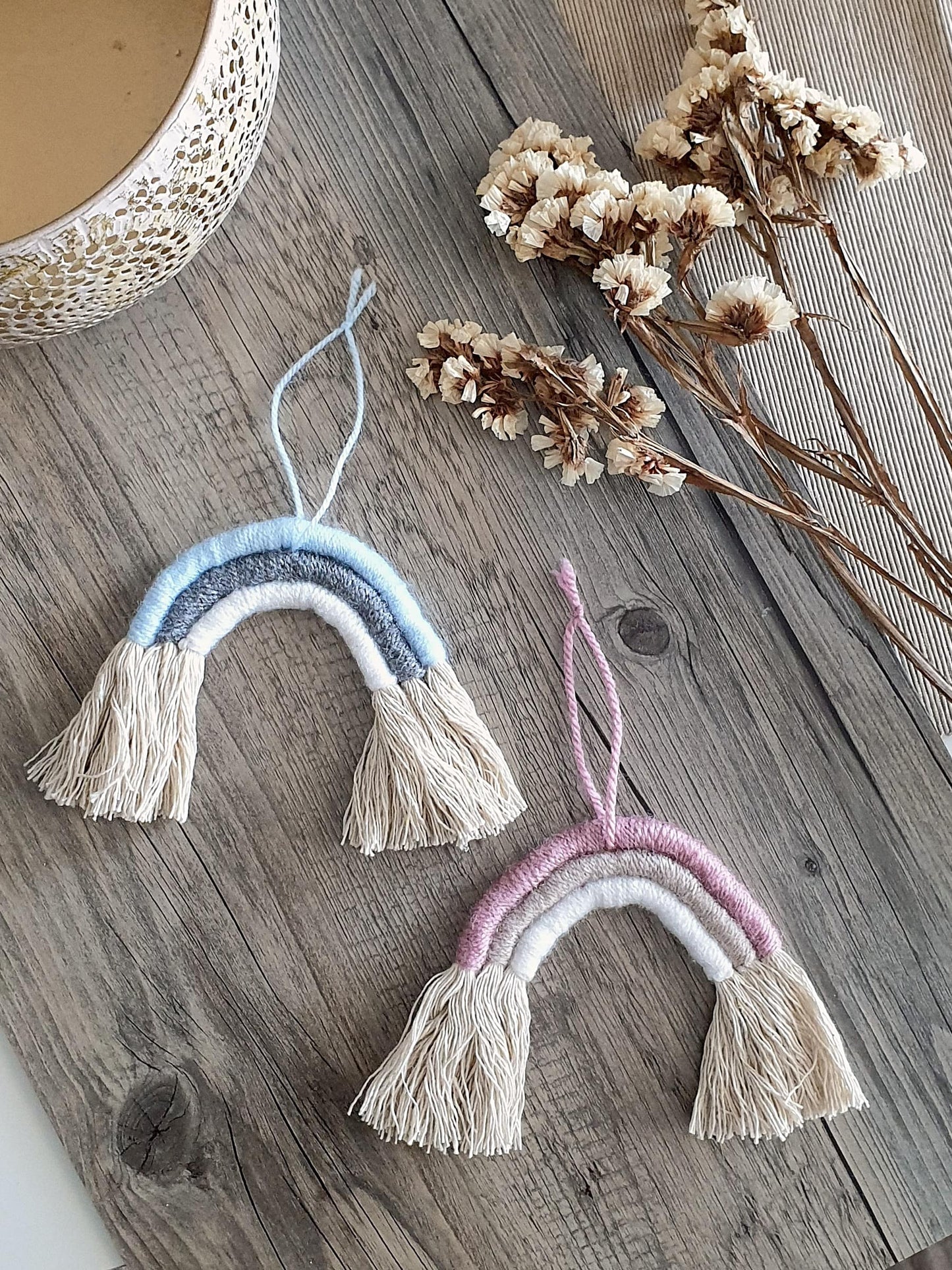 Makramee Regenbogen Wanddeko klein, Farbwahl