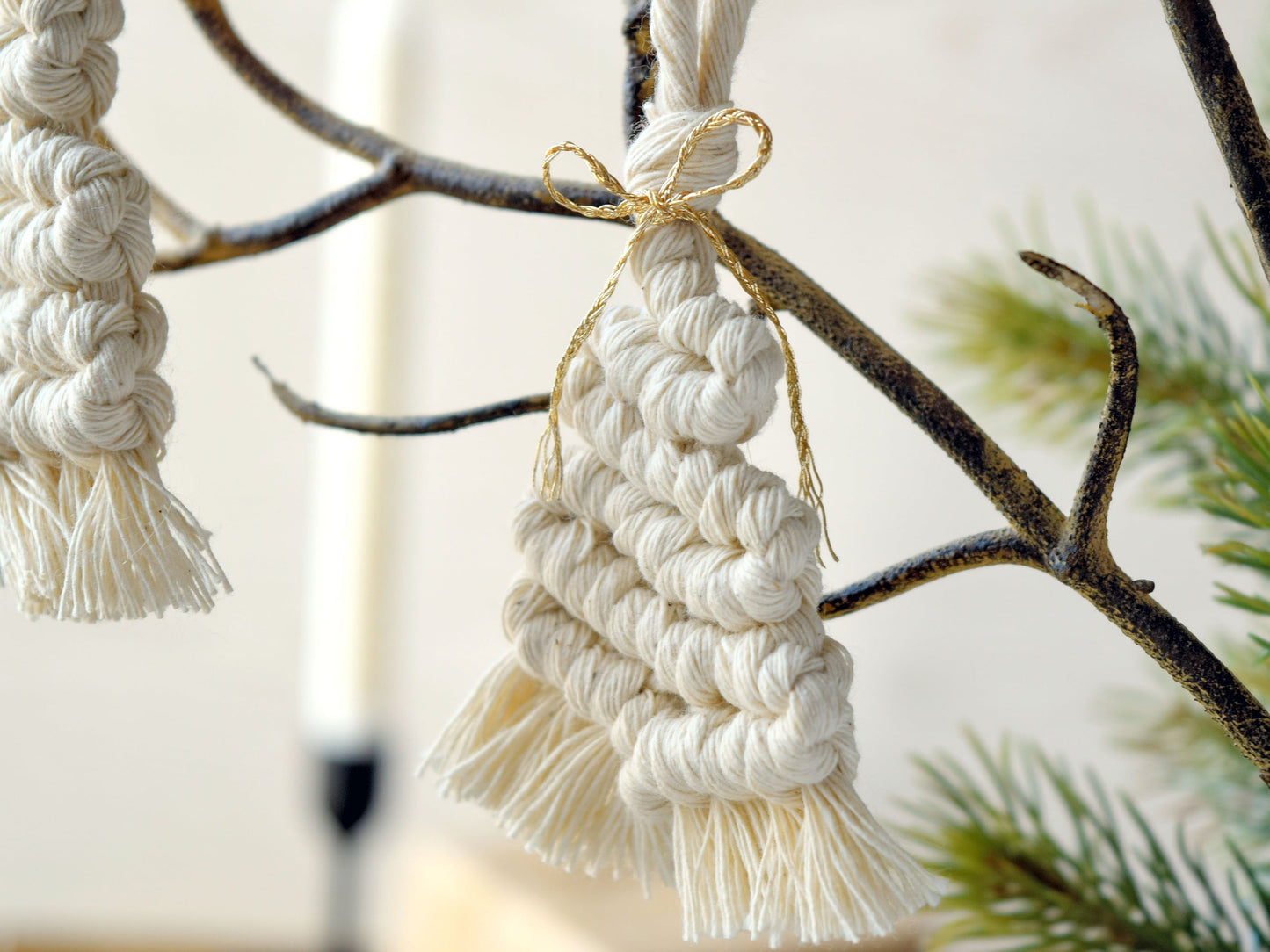 Makramee Baumschmuck Set 'Boho Tanne' 3tlg.