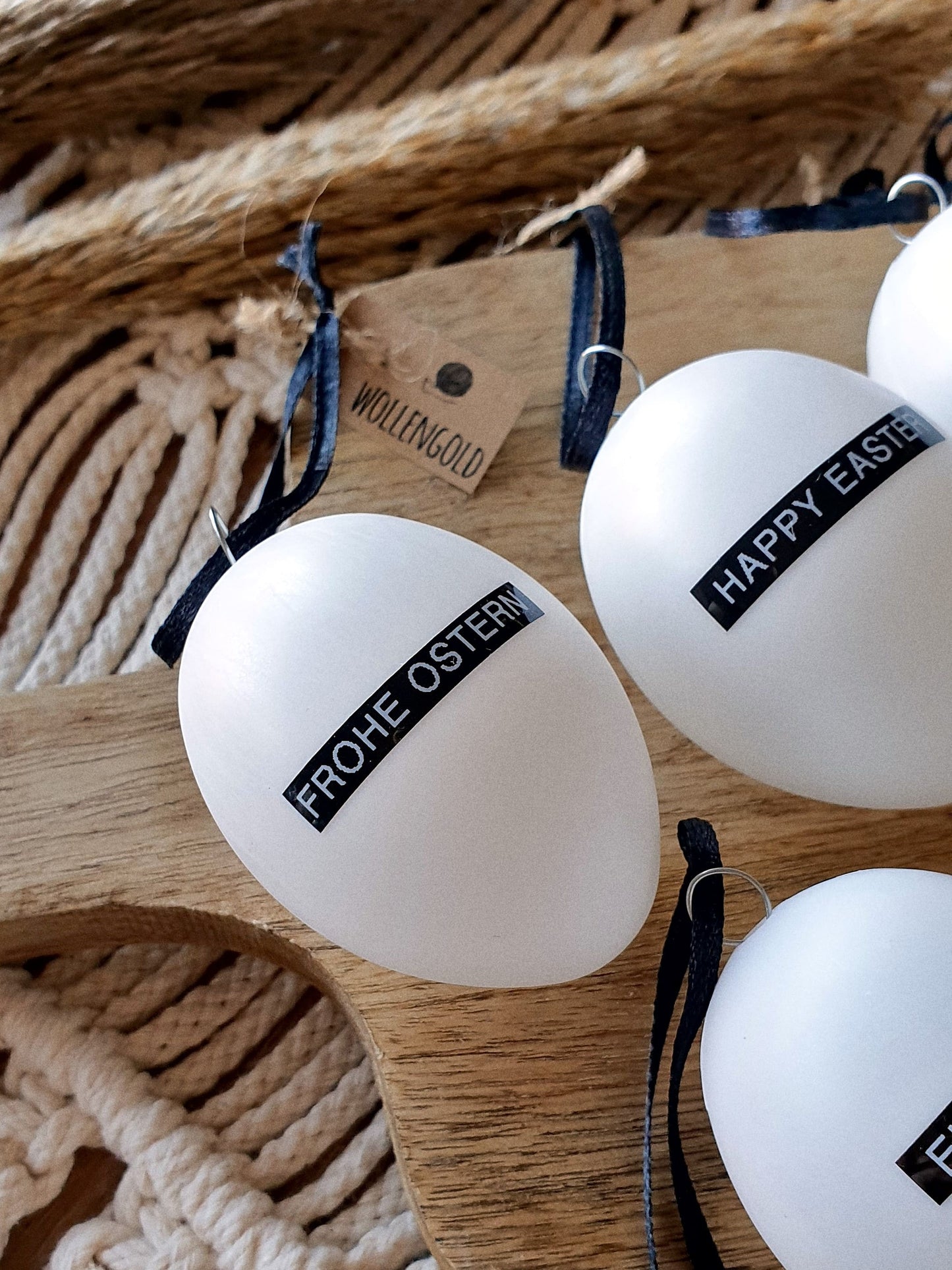 3er Set Ostereier mit Text zur Auswahl