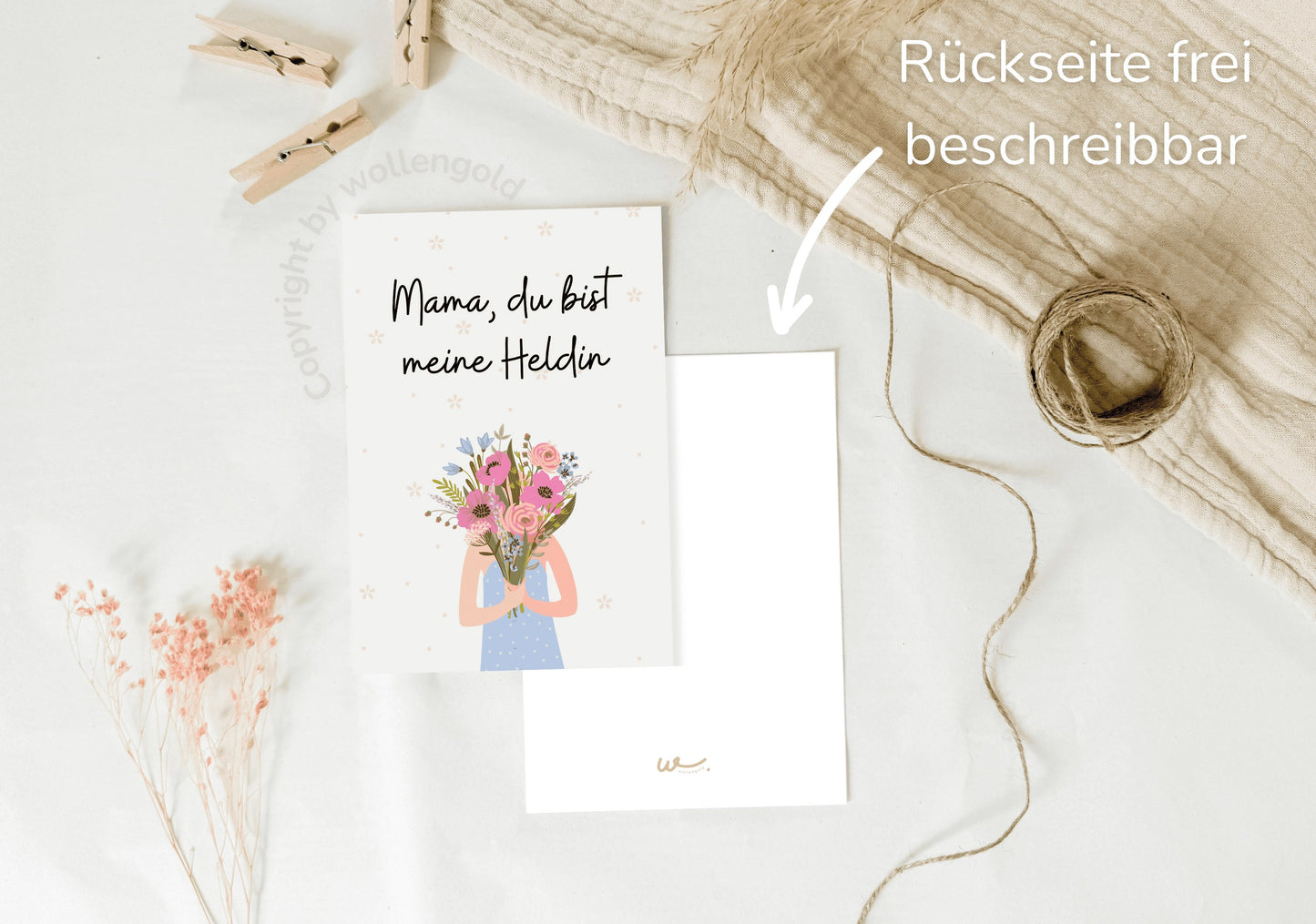 Grußkarte 'Mama, du bist meine Heldin'