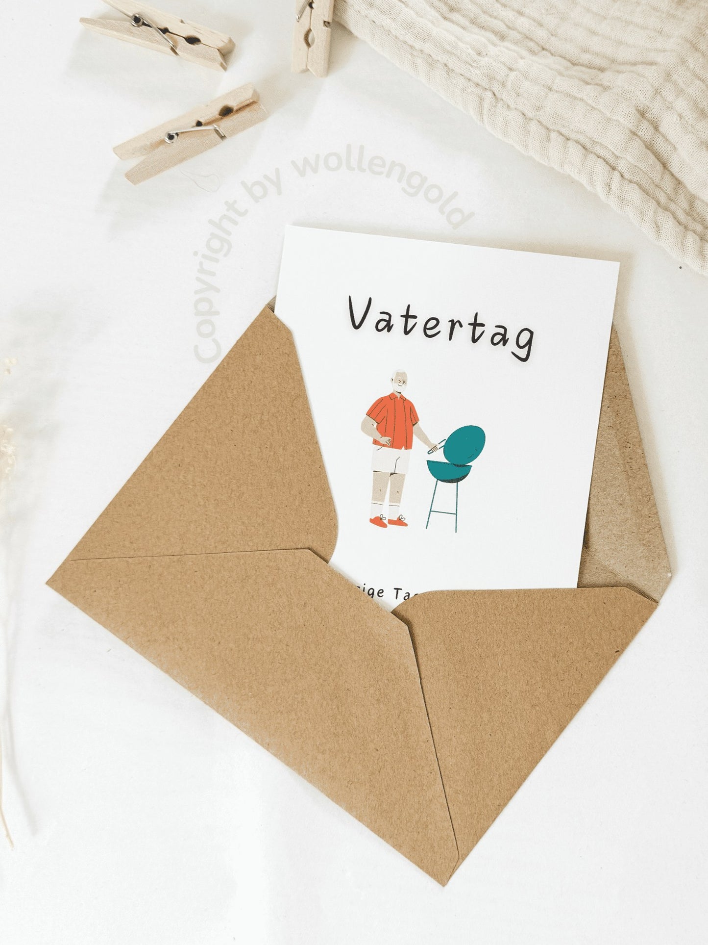 Lustige Grußkarte Vatertag - unantastbar am Grill