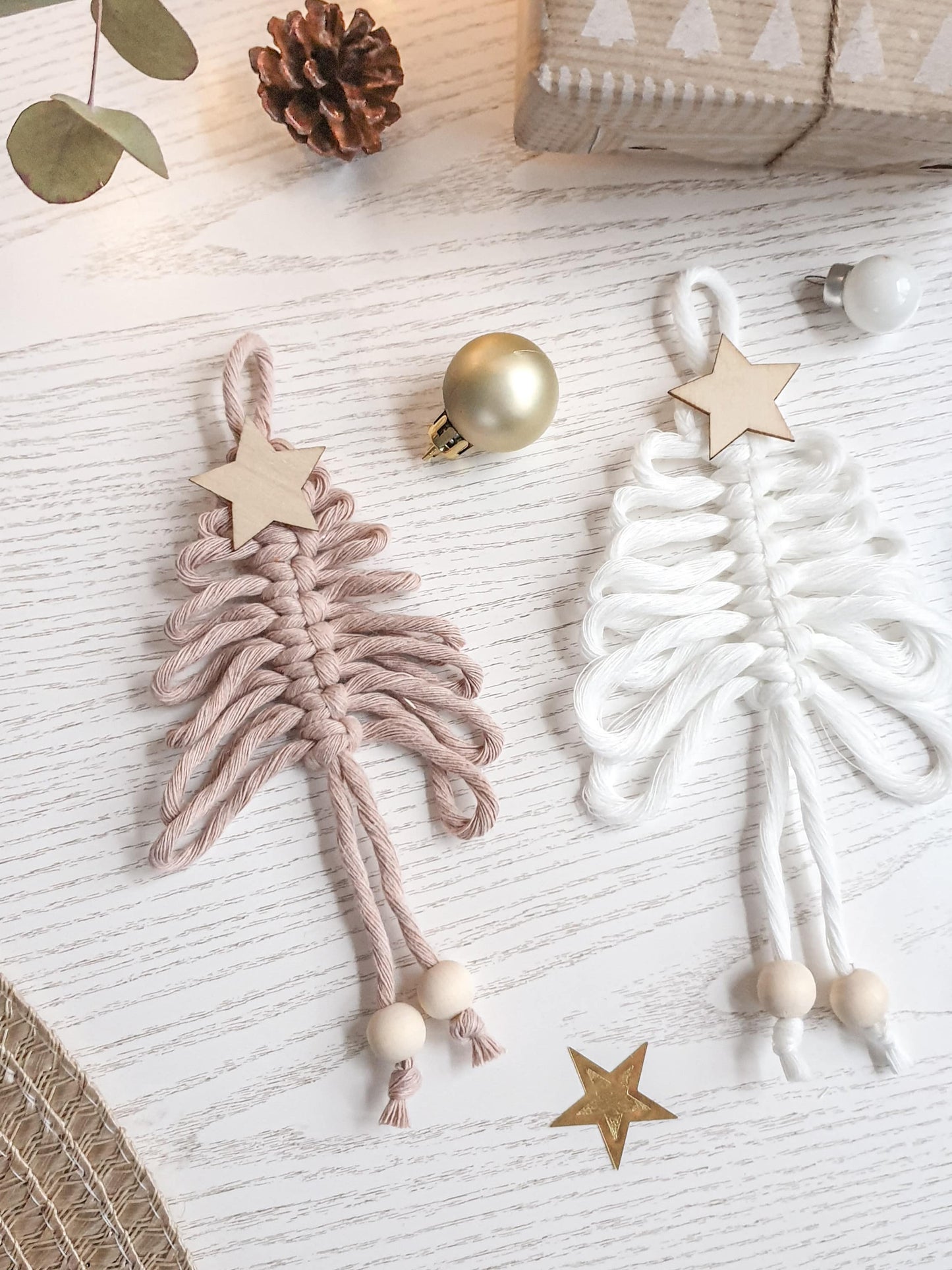 Makramee Tannenbaum Anhänger optional mit Deko