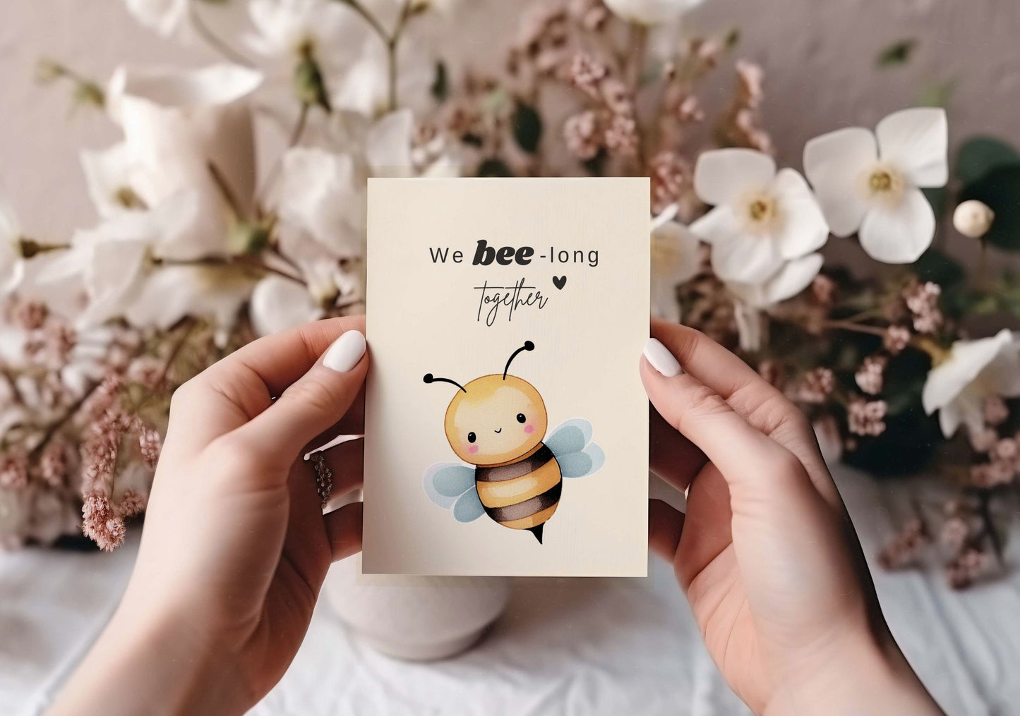 Grußkarte 'We bee-long together'