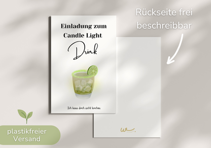 Grußkarte 'Einladung zum Candle Light Dinner/Drink'
