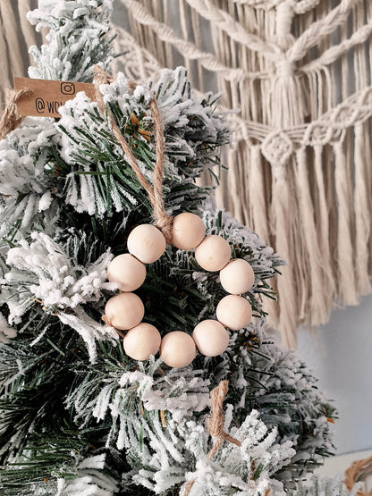 Holzperlen Baumschmuck Ornament mit Jute-Tassel