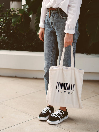 Baumwolltasche "Human mit Barcode"