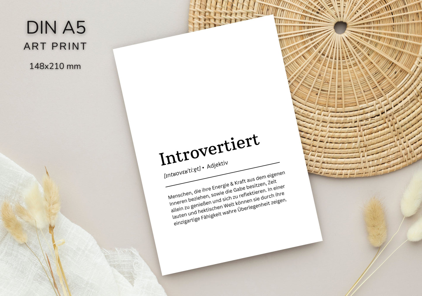 Art Print 'Introvertiert' Definition