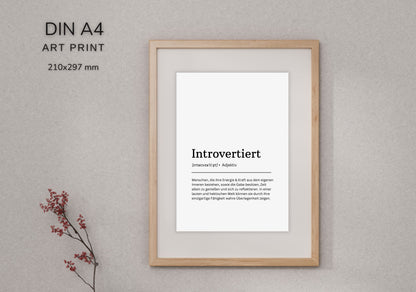 Art Print 'Introvertiert' Definition