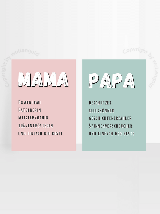 Grußkarten Set 'Mama & Papa' Definition