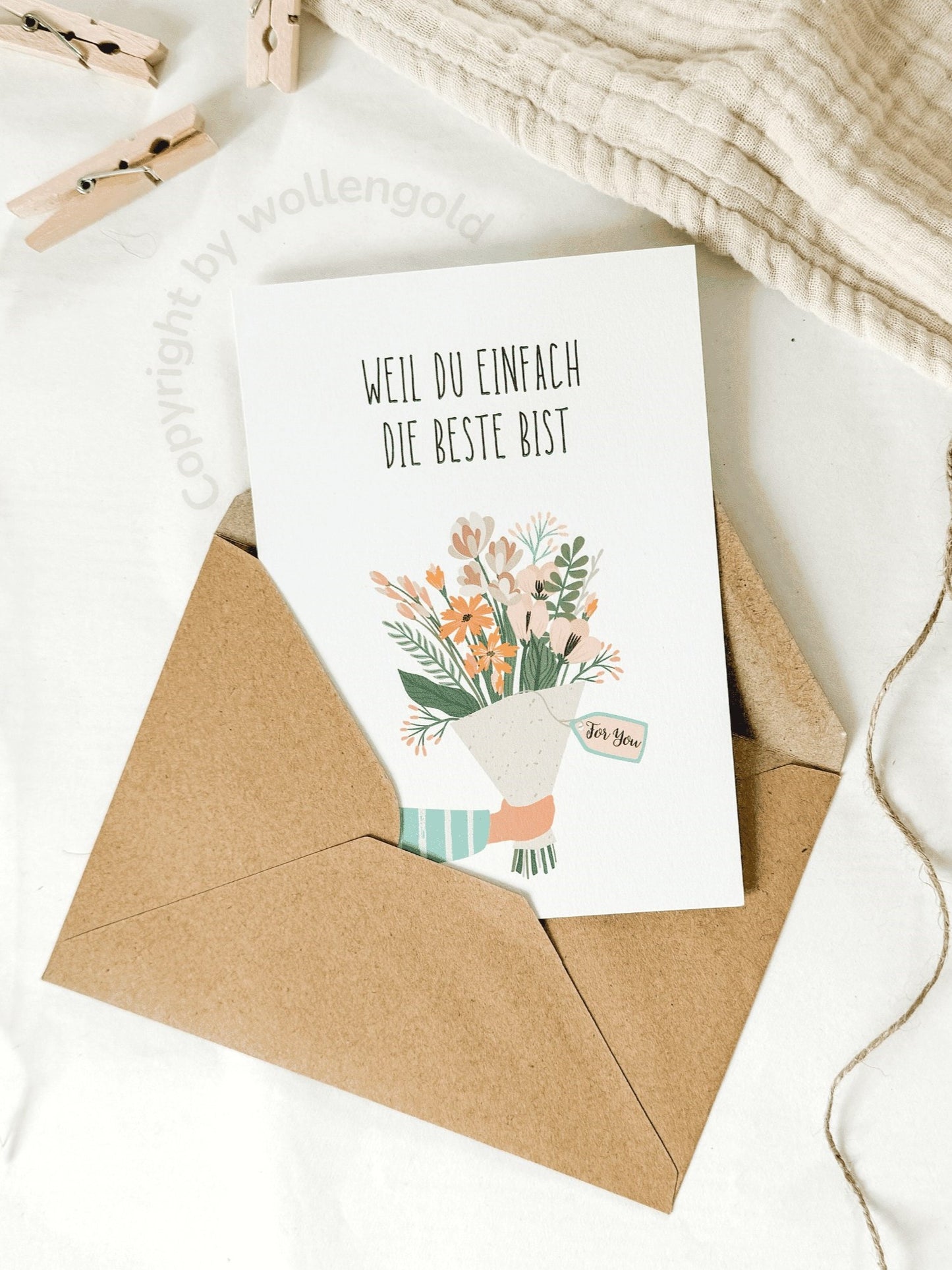 Grußkarte 'Weil du einfach die Beste bist'