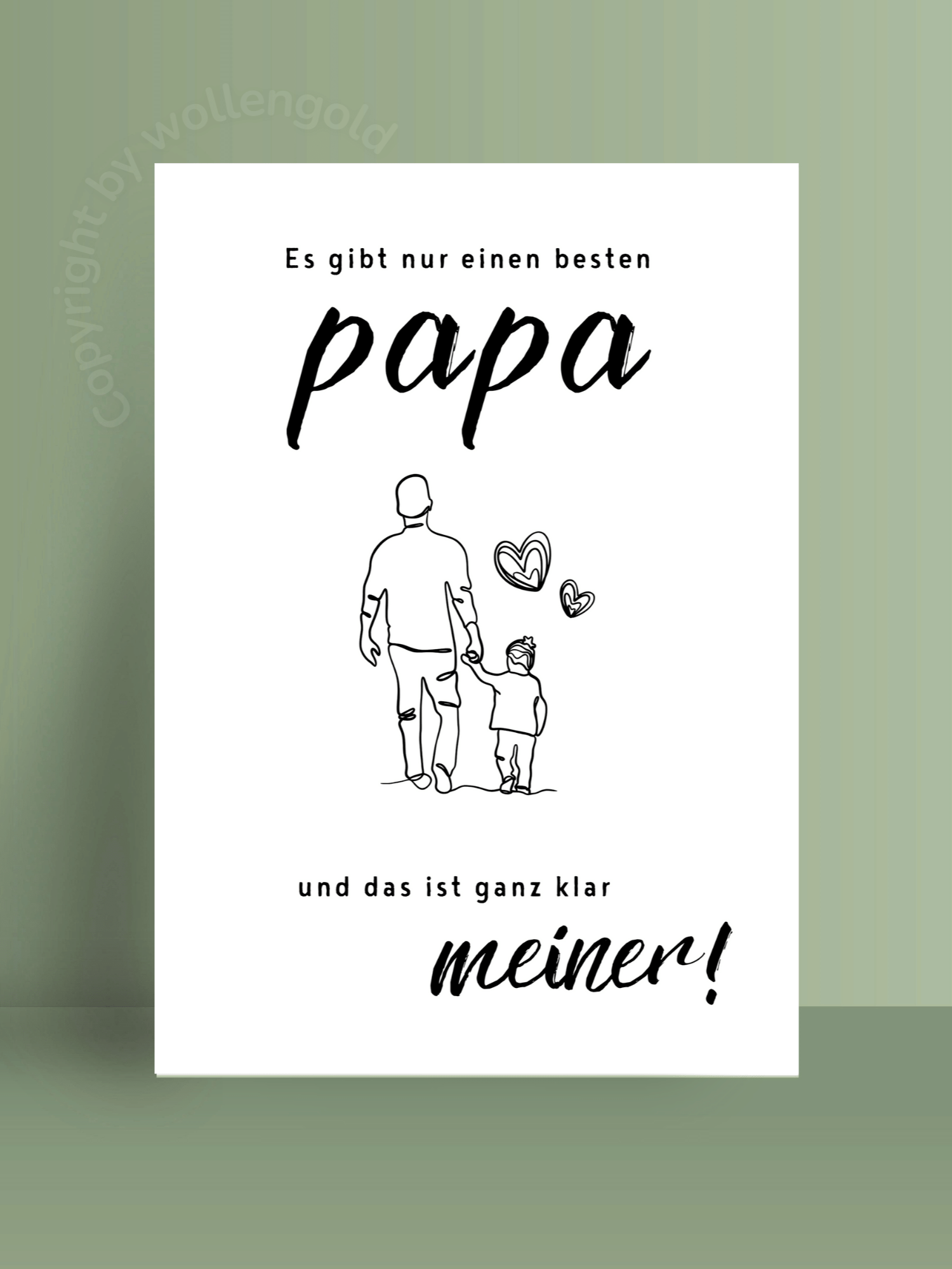 Grußkarte 'Mein Papa ist der Beste' – wollengold