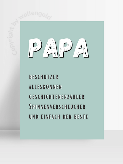 Grußkarte 'Papa' Definition