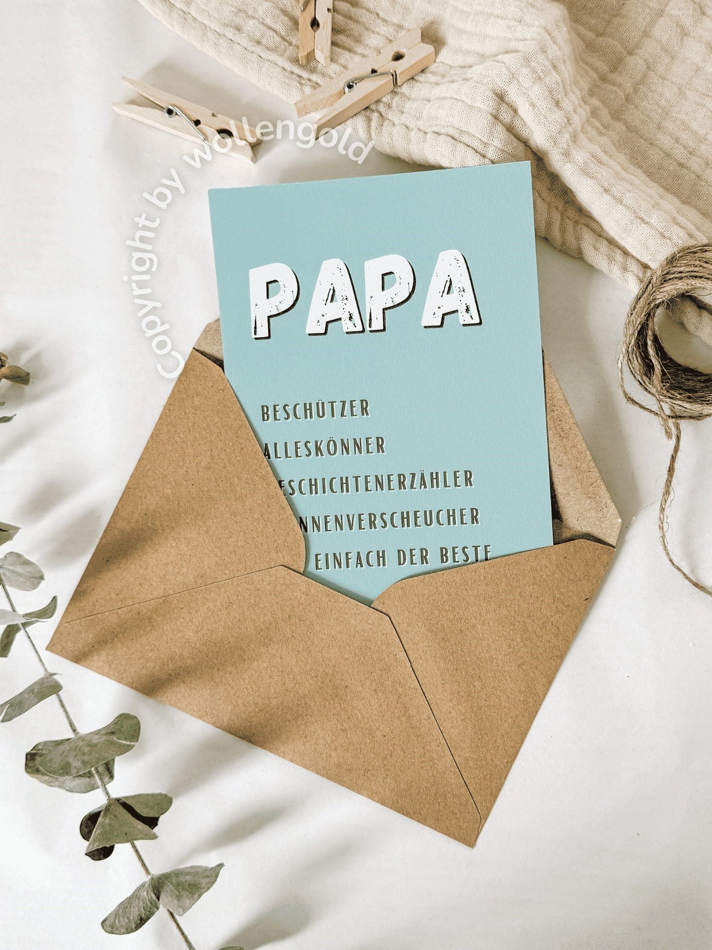 Grußkarte 'Papa' Definition