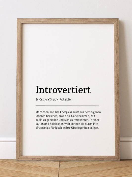 Art Print 'Introvertiert' Definition