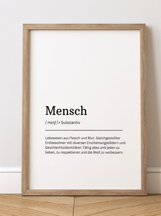 Art Print 'Mensch' Definition