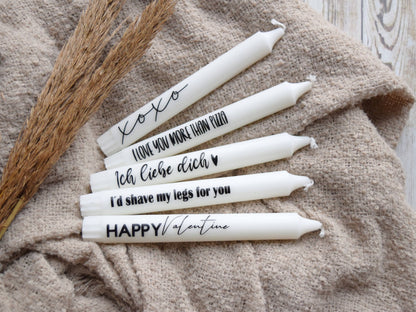 Stabkerze LIEBE o. mit deinem Spruch personalisiert