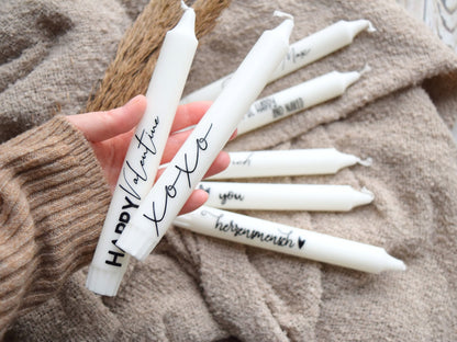 Stabkerze LIEBE o. mit deinem Spruch personalisiert