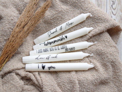 Stabkerze LIEBE o. mit deinem Spruch personalisiert