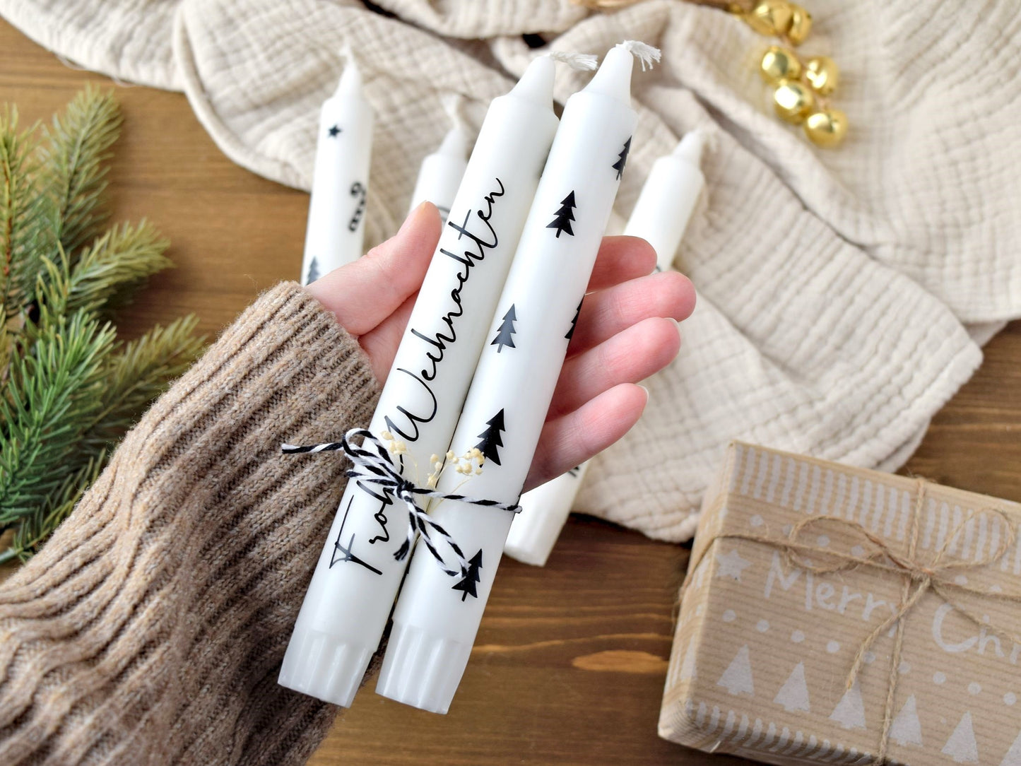 Weihnachtliche Stabkerzen 2er Set 'Mix & Match' frei wählbar