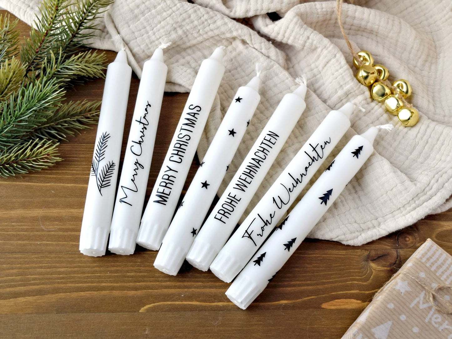 Weihnachtliche Stabkerzen 2er Set 'Mix & Match' frei wählbar