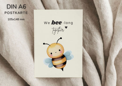 Grußkarte 'We bee-long together'