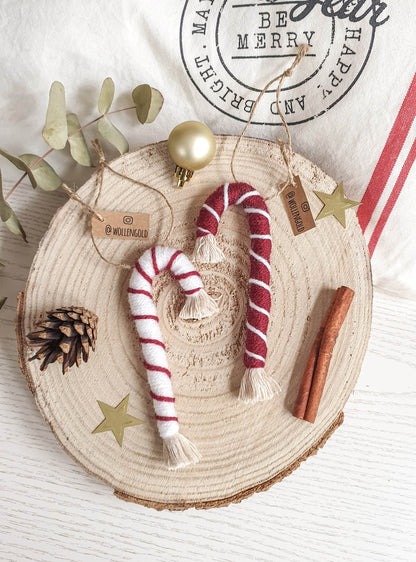 Makramee Zuckerstange Baumschmuck Anhänger einzeln