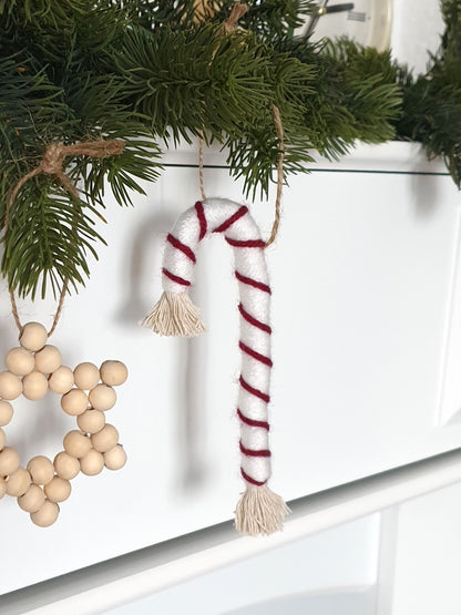 Makramee Zuckerstange Baumschmuck Anhänger einzeln