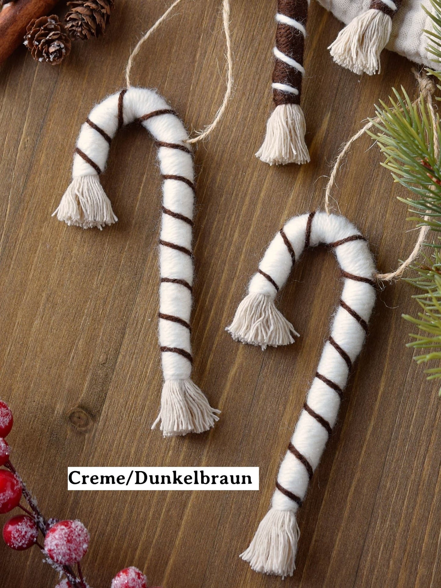 Makramee Zuckerstange Baumschmuck Anhänger einzeln