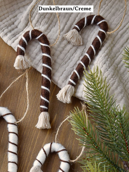 Makramee Zuckerstange Baumschmuck Anhänger einzeln