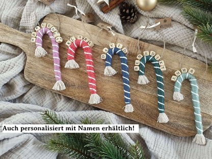 Makramee Zuckerstange Baumschmuck Anhänger einzeln