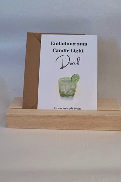 Grußkarte 'Einladung zum Candle Light Dinner/Drink'