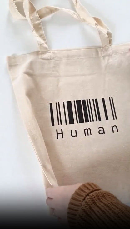 Baumwolltasche "Human mit Barcode"