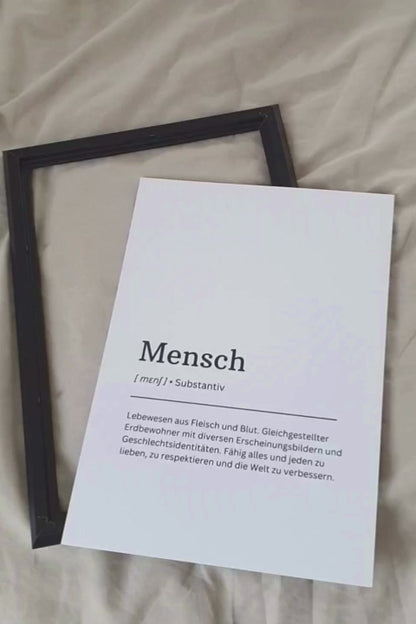 Art Print 'Mensch' Definition